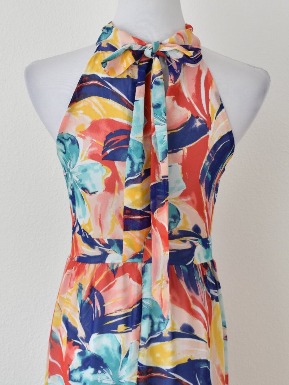 Tahari Arthur S Levine Chiffon Floral Maxi Dress - 4 - Picture 8 of 11